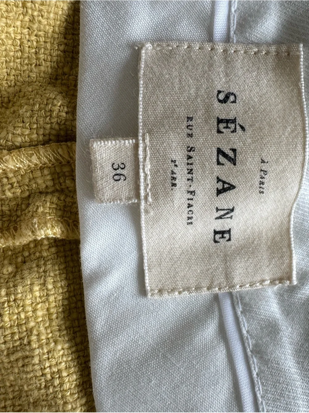 Sezane Wide-Leg Linen-Blend Pants in Mustard Yellow